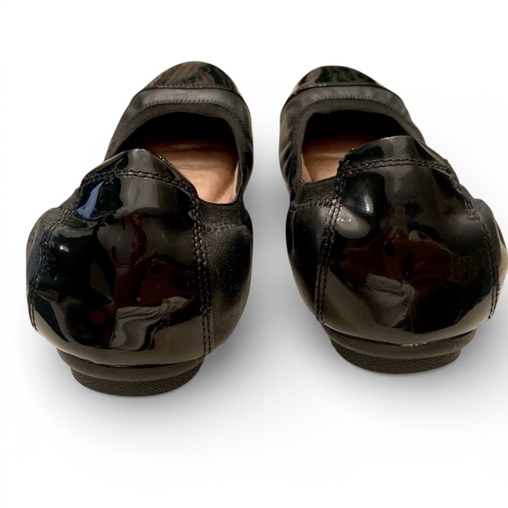 Josef Seibel Black Leather Ballet Flats With Rubber Bottom Size EU 39 US 8-8.5 - Picture 4 of 6